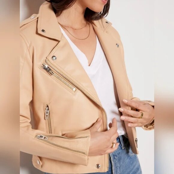 NEW NWT Blank NYC “Head to Toe” Vegan Leather Quilted Moto Jacket XS - Picture 6 of 16